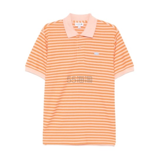 LACOSTE 小鳄鱼橙色条纹Polo衫