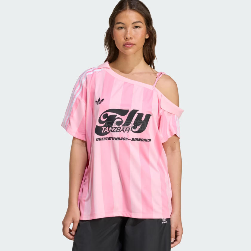 adidas 三叶草粉色复古球衣