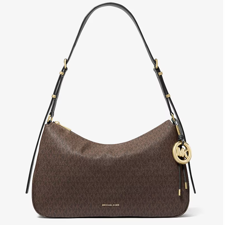 史低价！Michael Kors Nolita 中号棕色老花单肩包