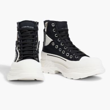 姜惠元同款 ！McQueen  Tread Slick 拼色帆布靴