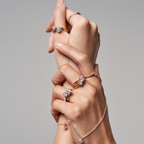 Argento：Pandora 潘多拉配饰专场特惠！银光环白水晶椭圆形项链£45