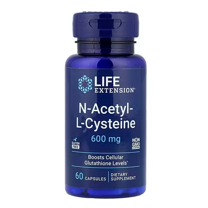 满享8折！Life Extension N-乙酰-L-半胱氨酸 600 毫克 60 粒胶囊