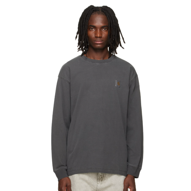 中站含税！Carhartt Work In Progress 灰色 Long Sleeve Nelson T 恤
