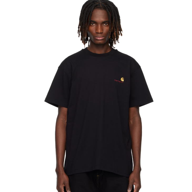 中站含税！Carhartt Work In Progress 黑色 S/S American Script T 恤