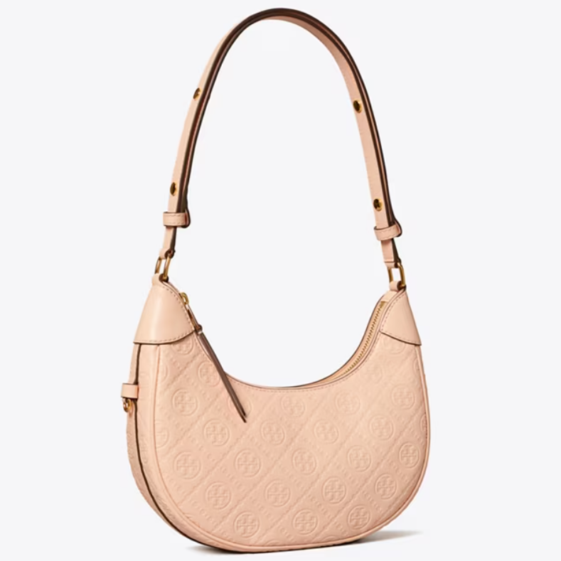 Tory Burch 汤丽柏琦 老花皮革月牙包