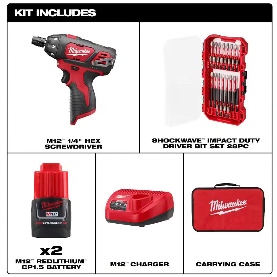 Milwaukee M12电动螺丝刀套装特惠