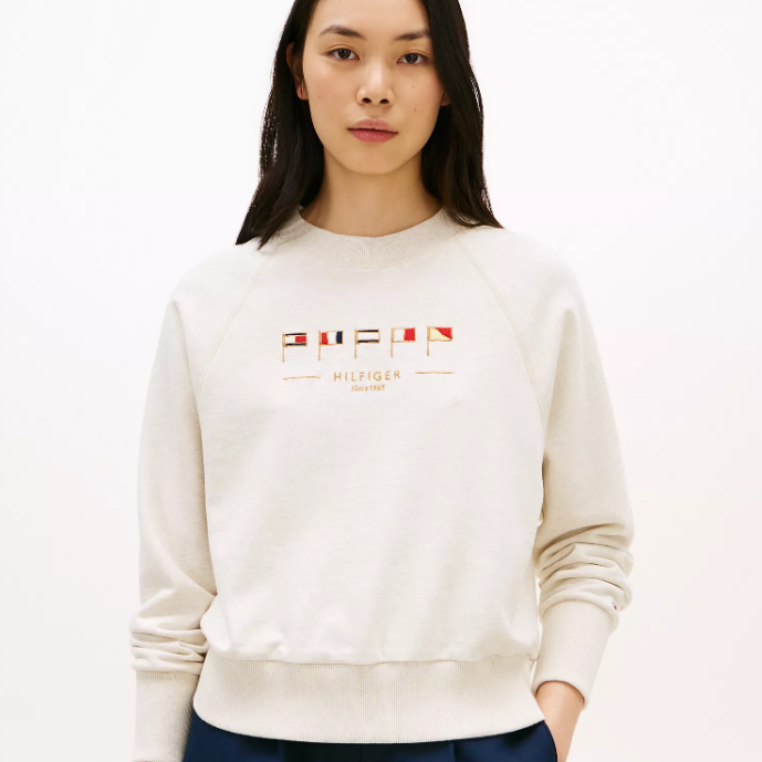 TOMMY HILFIGER 刺绣航海旗卫衣