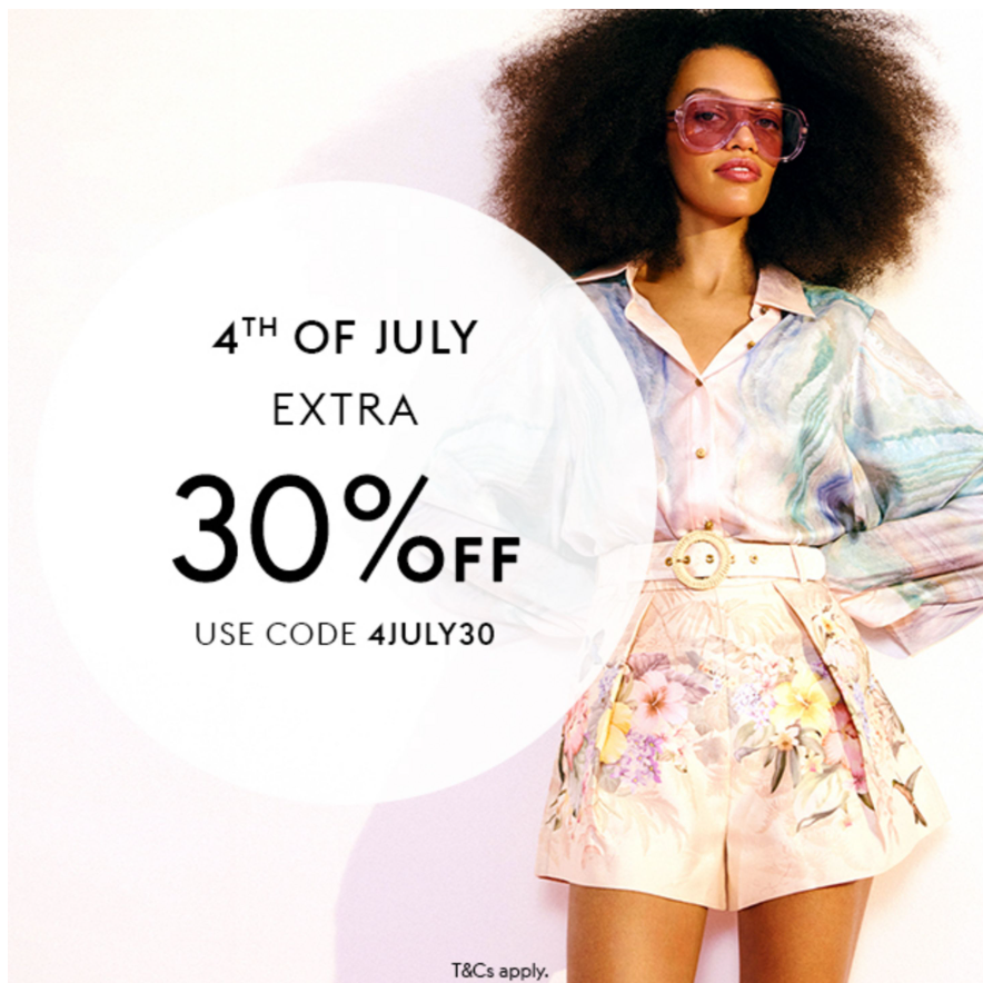 THE OUTNET 美站：独立日大促！Ganni  连衣裙$27、朴彩英同款 Zimmermann  真丝连衣裙$490