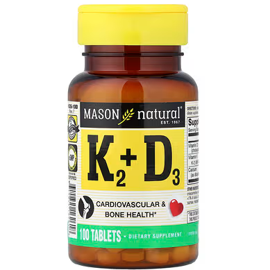 Mason Natural, 维生素 K2 + 维生素 D3，100 微克，100 片