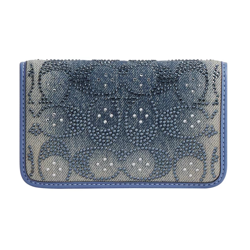 上新！Coach 蔻驰 Essential 水晶装饰牛仔老花卡包