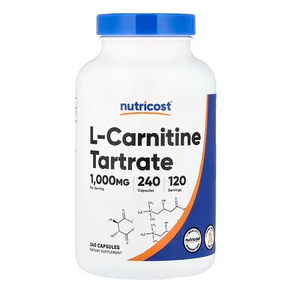 Nutricost, L-肉碱酒石酸盐，240 粒胶囊（每粒胶囊 500 毫克）