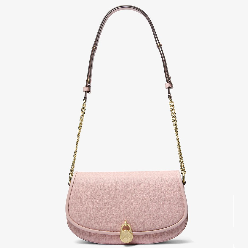 Michael Kors Mila 中号粉色老花斜挎包