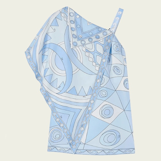 Pucci 不对称印花丝绸连衣裙