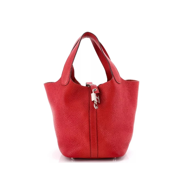 Pre-Owned HERMES 爱马仕 Picotin Lock 红色菜篮子包