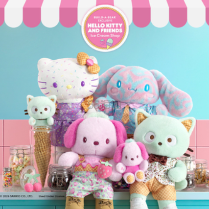 Build-A-Bear Workshop：Hello Kitty 冰淇淋日特惠！入手超萌玩偶