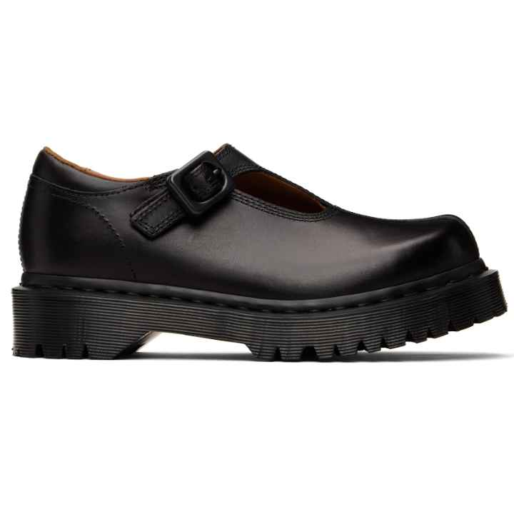Dr. Martens 黑色 Rejena Mary Jane Old Harness Leather 乐福鞋