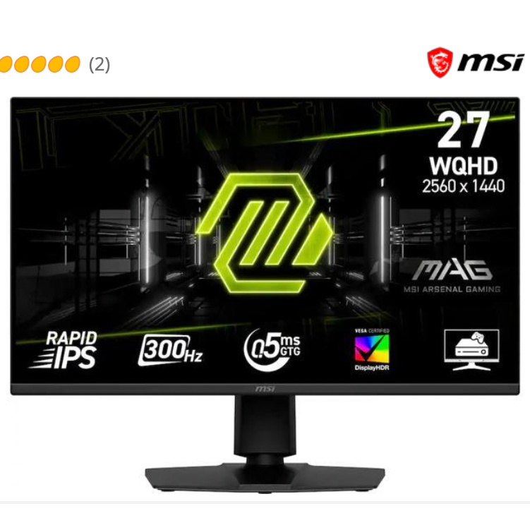 MSI 翻新 MAG 275CQPF 27"2K@180Hz 显示器