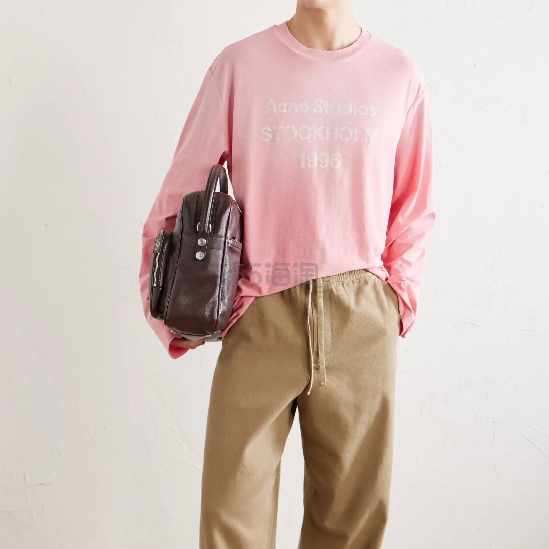 澳门站定价优势！ACNE STUDIOS 1996 徽标logo粉色长袖T恤