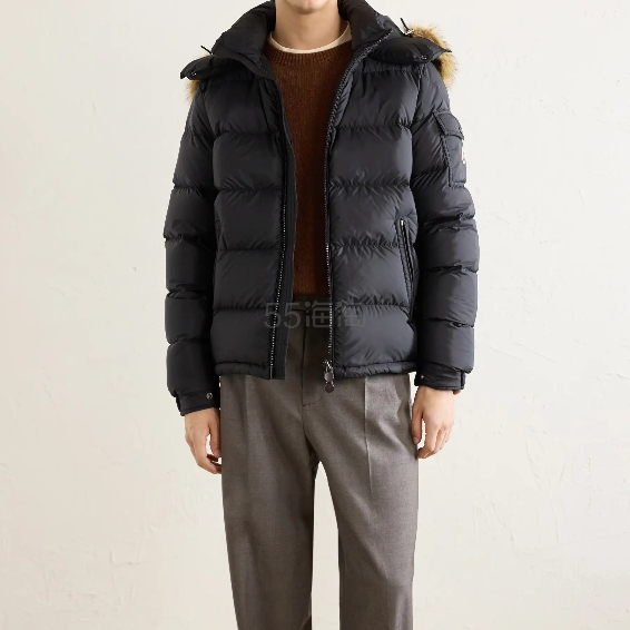 上新 澳门站定价优势！MONCLER Mayaf 黑色连帽羽绒服