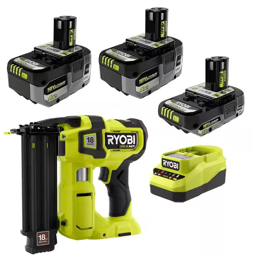 Ryobi 18V无刷钉枪充电套装
