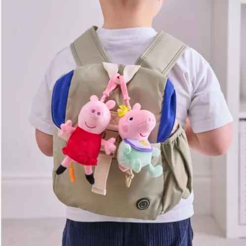 PEPPA PIG 小猪佩奇 & 小象伊维 卡扣式毛绒包包挂件（11cm）