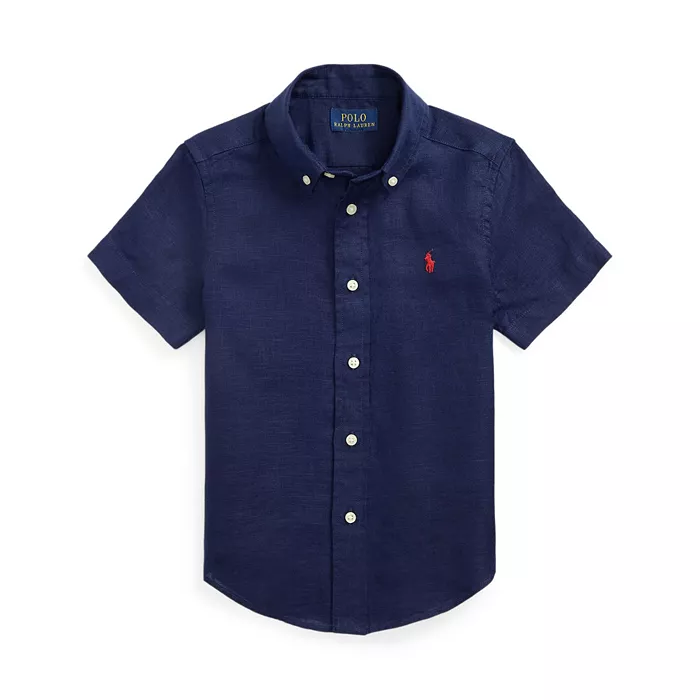 Polo Ralph Lauren 拉夫劳伦儿童款亚麻短袖衬衫