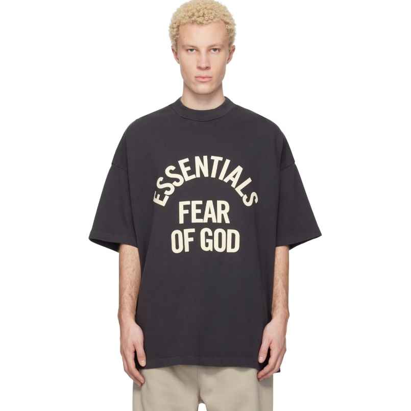 FEAR OF GOD ESSENTIALS 黑色 Campus 90s T 恤