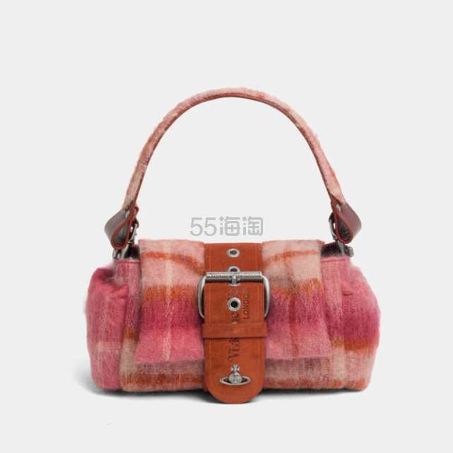 上新！Vivienne Westwood 西太后 Hazel Treasure 粉色格纹手提包