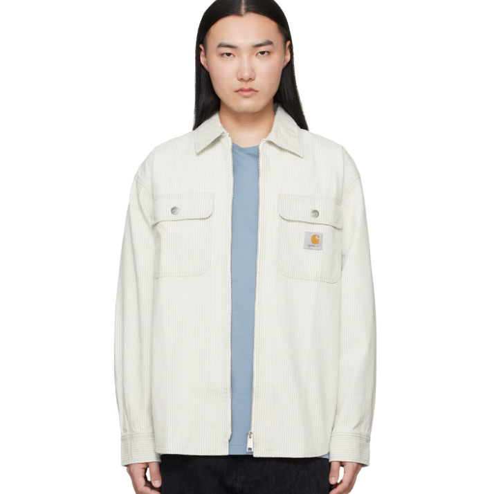 CARHARTT WORK IN PROGRESS 白色 & 灰色 Mercer Stripe 夹克
