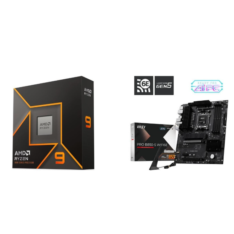 AMD R9 9900X + MSI PRO B850S 板U套装+送水冷$342.99