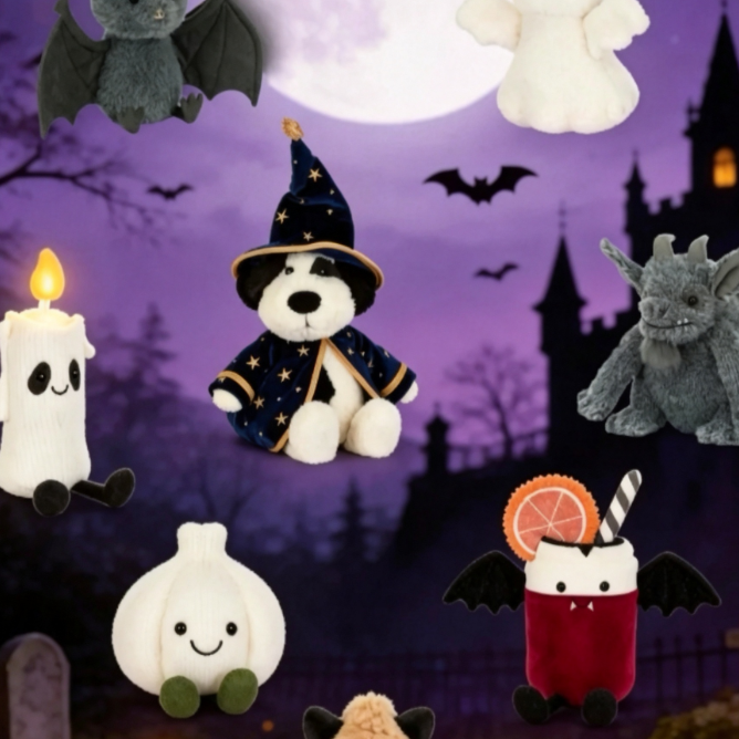 Selfridges：Jellycat 2026万圣节新品上线！入石像怪、蜡烛、花生猫等