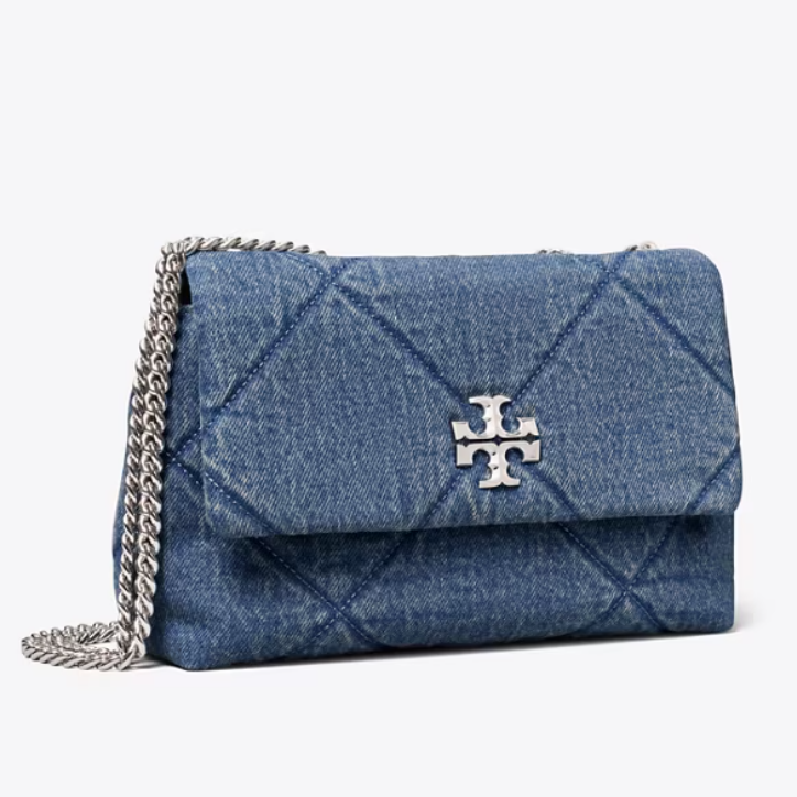 Tory Burch 汤丽柏琦 Kira 小号单宁牛仔斜挎包