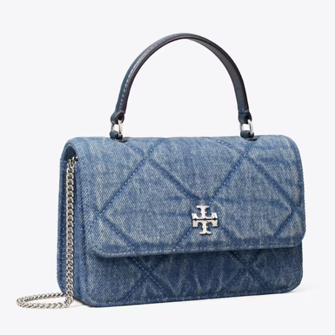 Tory Burch 汤丽柏琦 Kira 迷你单宁牛仔手柄斜挎包