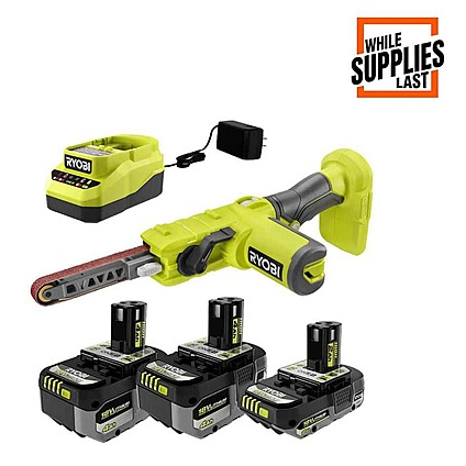 Ryobi 18V 锂电锉带打磨机套装特惠