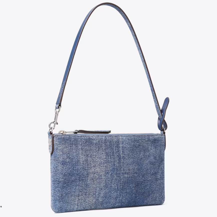 Tory Burch 汤丽柏琦 麂皮印花牛仔单肩包