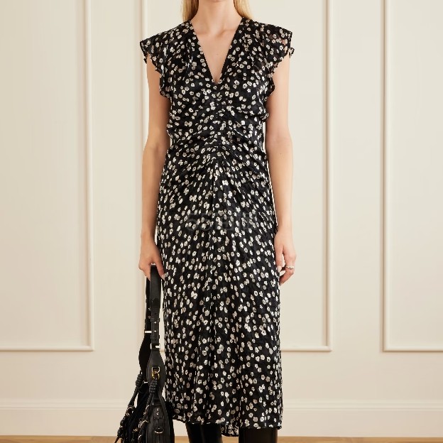 ISABEL MARANT Lyndsay 荷叶边装饰花卉印花连衣裙