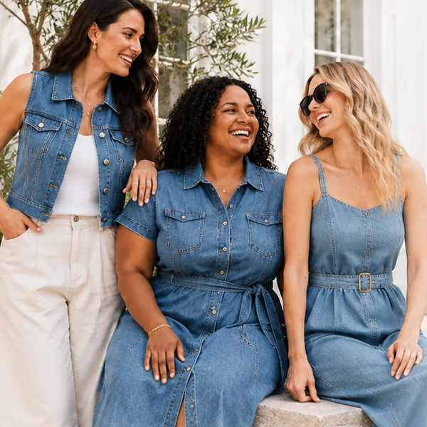 Zulily：牛仔系列服饰专场特惠！中腰 Sweet 阔腿裤$35