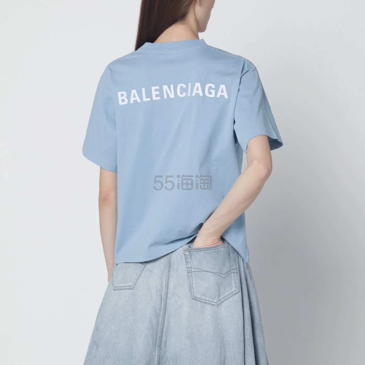 Balenciaga 巴黎世家天蓝色短袖