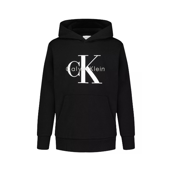 码全！Calvin Klein 大童款字母徽标连帽卫衣