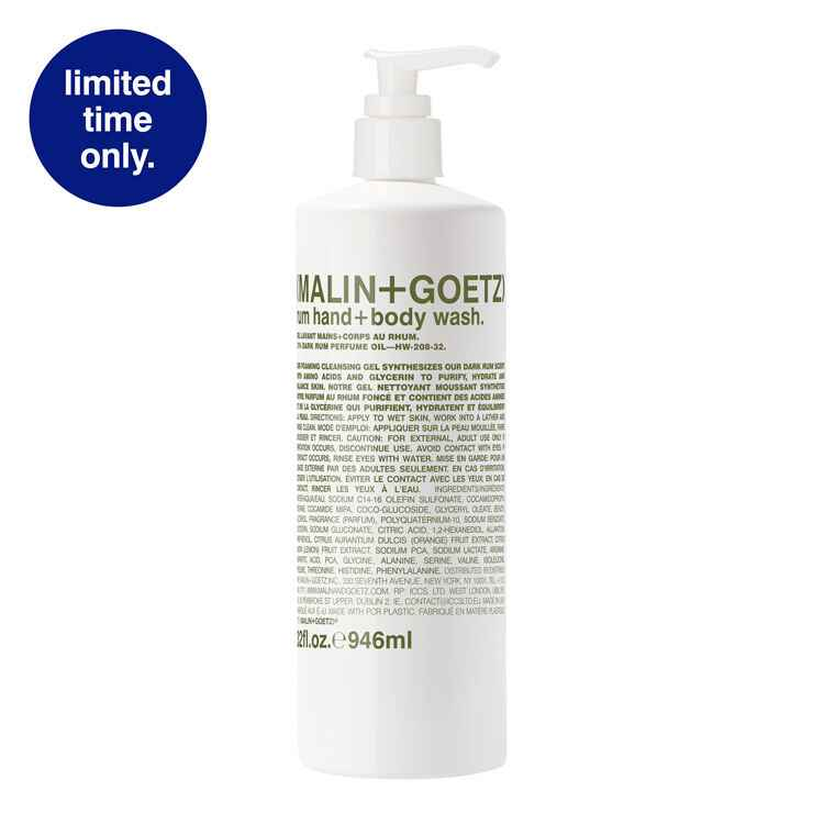 Malin+Goetz 马林狗子 朗姆酒洗手液+沐浴露 960ml（价值$112）
