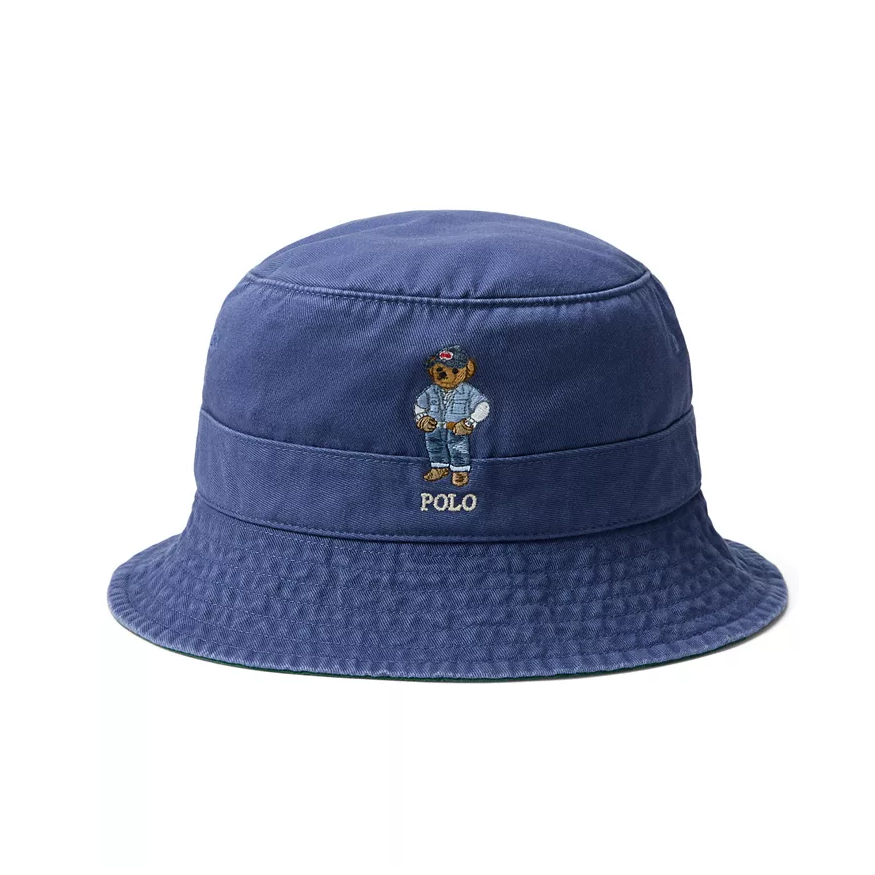 Polo Ralph Lauren 拉夫劳伦小熊印花藏蓝色渔夫帽