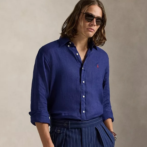 码全！Polo Ralph Lauren 拉夫劳伦长袖亚麻衬衫 多色可选