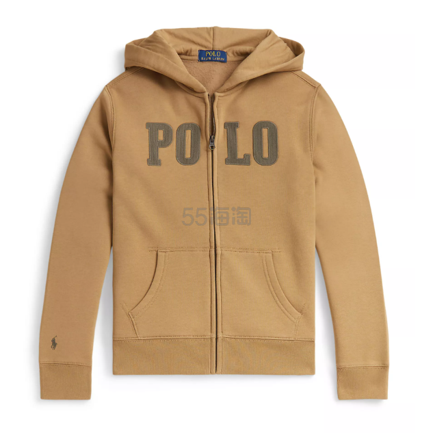 上新！Ralph Lauren 拉夫劳伦大童款抓绒全拉链连帽外套
