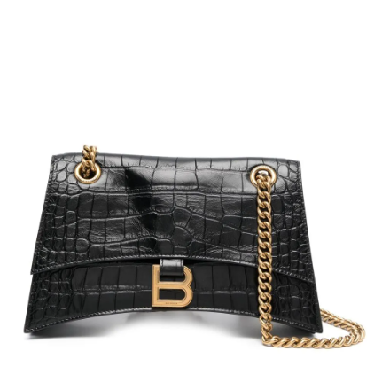 Balenciaga 巴黎世家 Crush 仿鳄鱼纹压纹小号单肩包