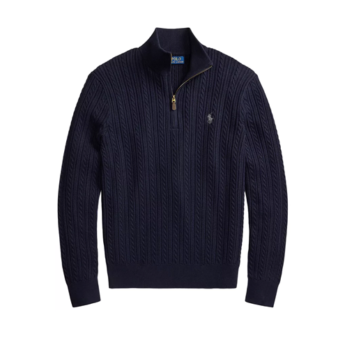 上新！Polo Ralph Lauren 拉夫劳伦绞花针织半拉链立领毛衣 多色可选 码全