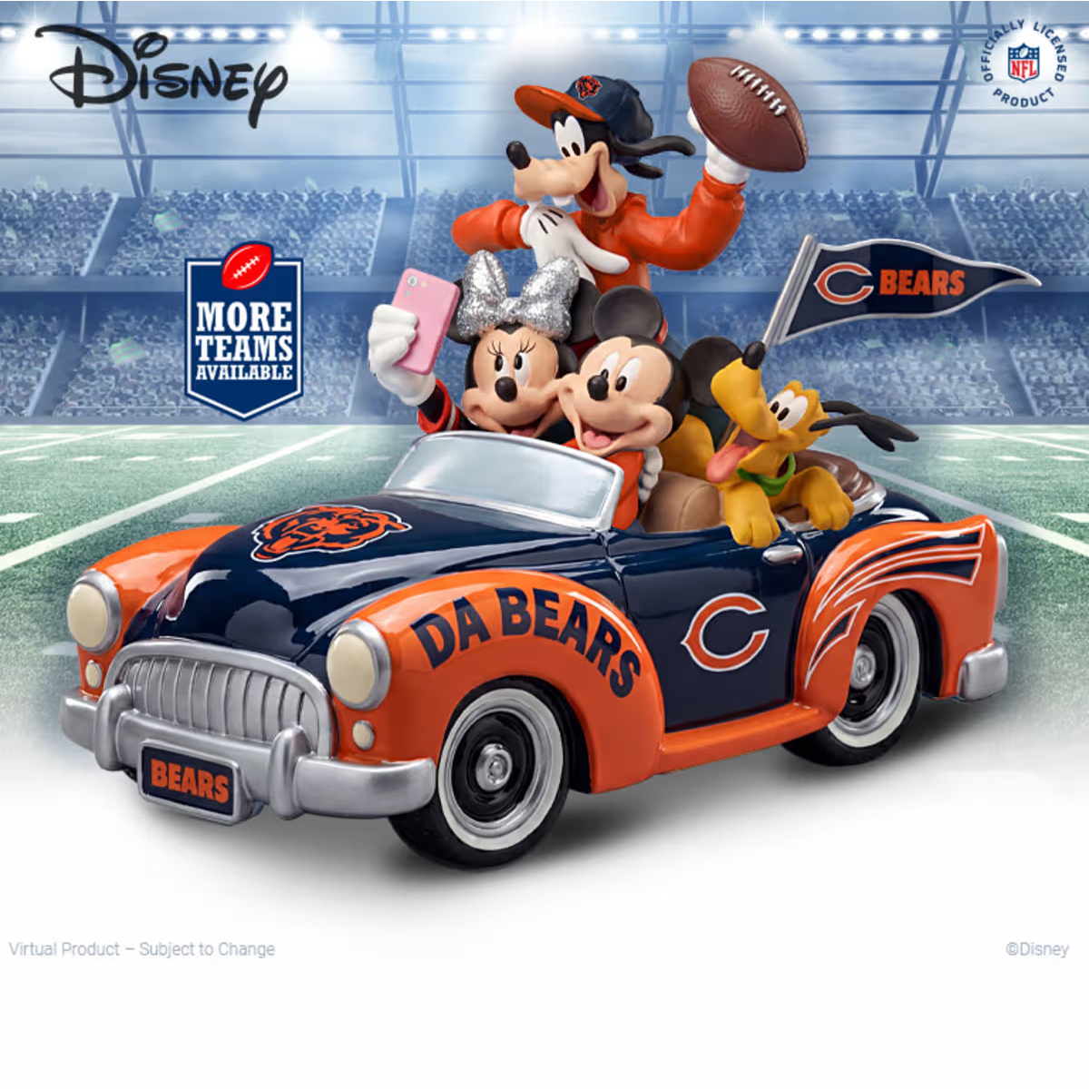 Bradford Exchange：NFL 赛季开始！迪士尼米奇+球队汽车摆件$99