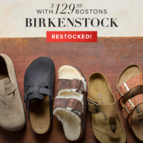 Rue La La：Birkenstock 波士顿鞋补货
