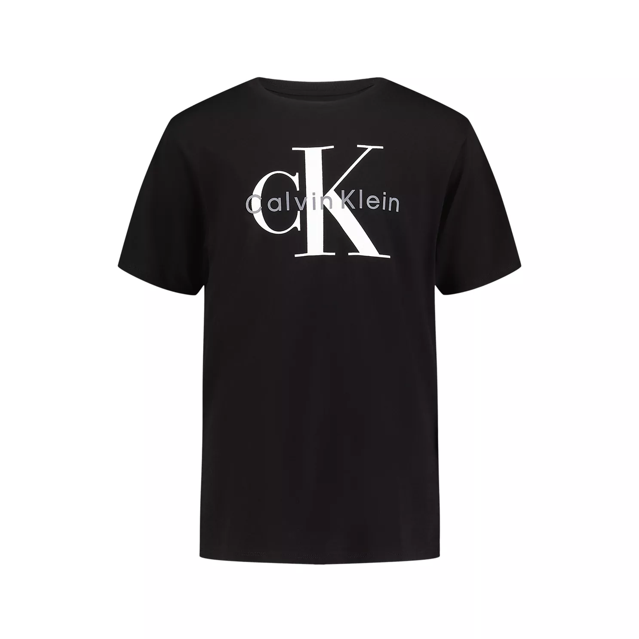 满$200享额外6折！Calvin Klein 大童款字母徽标黑色T恤 码全