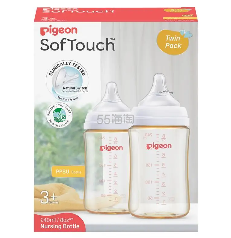 贝亲 SofTouch PPSU 奶瓶 240ml 双支装