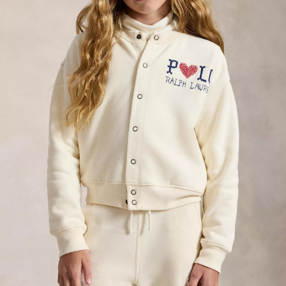 热卖！Ralph Lauren 拉夫劳伦大童款抓绒棒球服外套